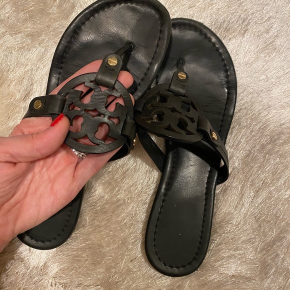 Tory Burch Black Leather Sandals - Picture 4 of 7